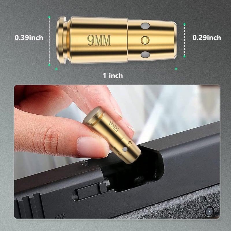 EZshoot Bore Sight 9mm Green Laser Boresighter with 12 Batteries - Image 2